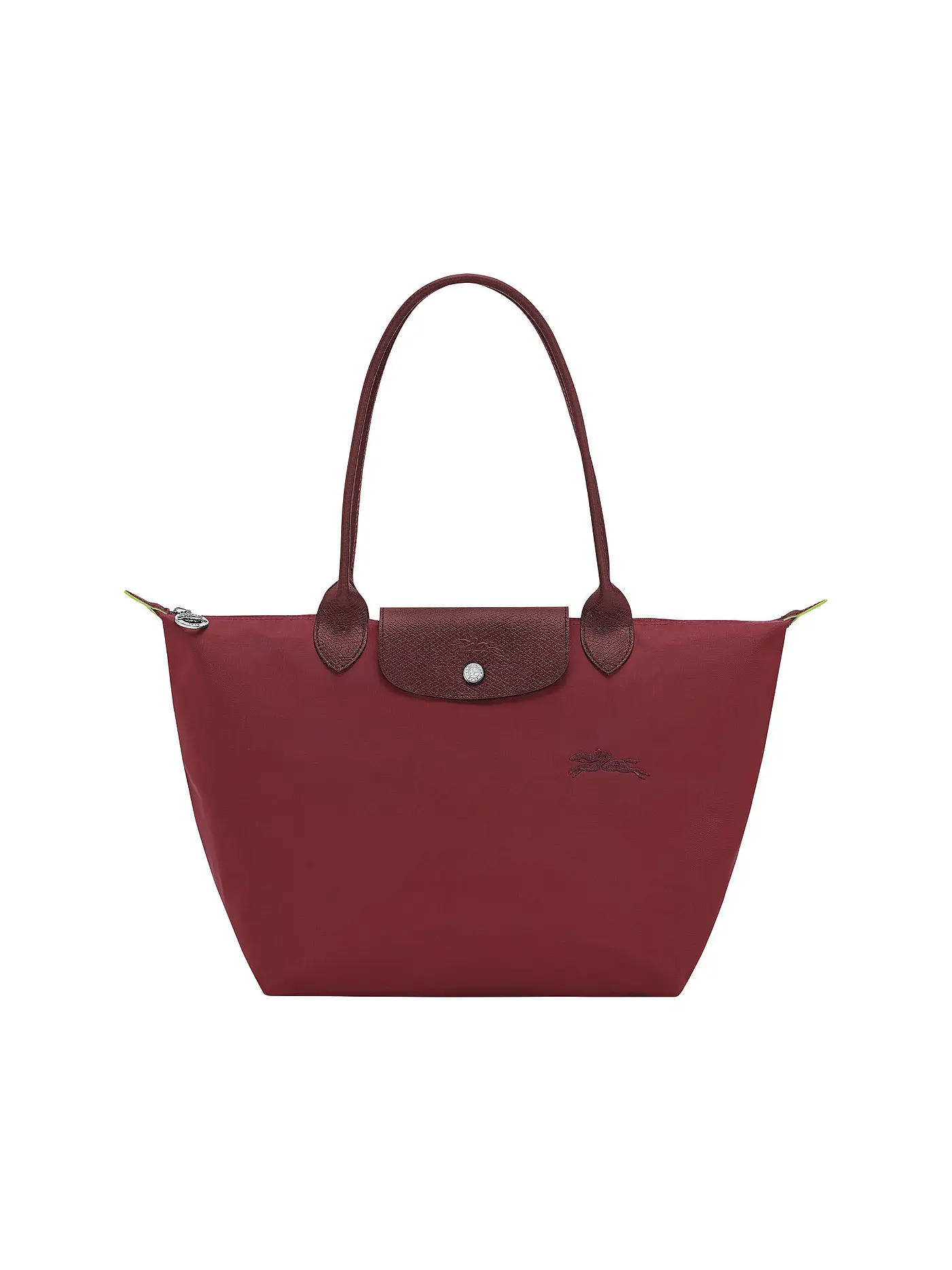LONGCHAMP | Le Pliage Green Shopper Medium, Graphite | dunkelrot